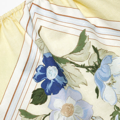 Yellow Floral Linen Top