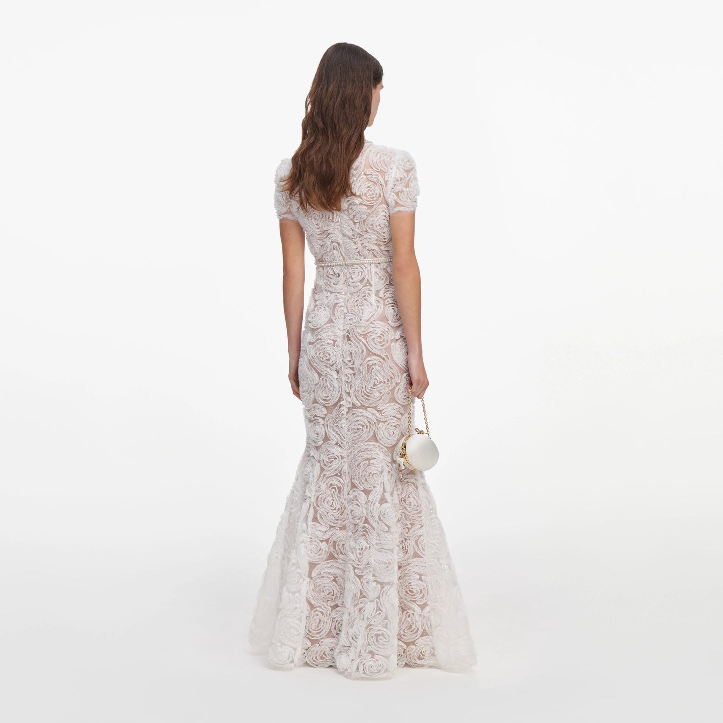 White Tulle Lace Maxi Dress
