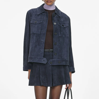 Navy Suede Jacket