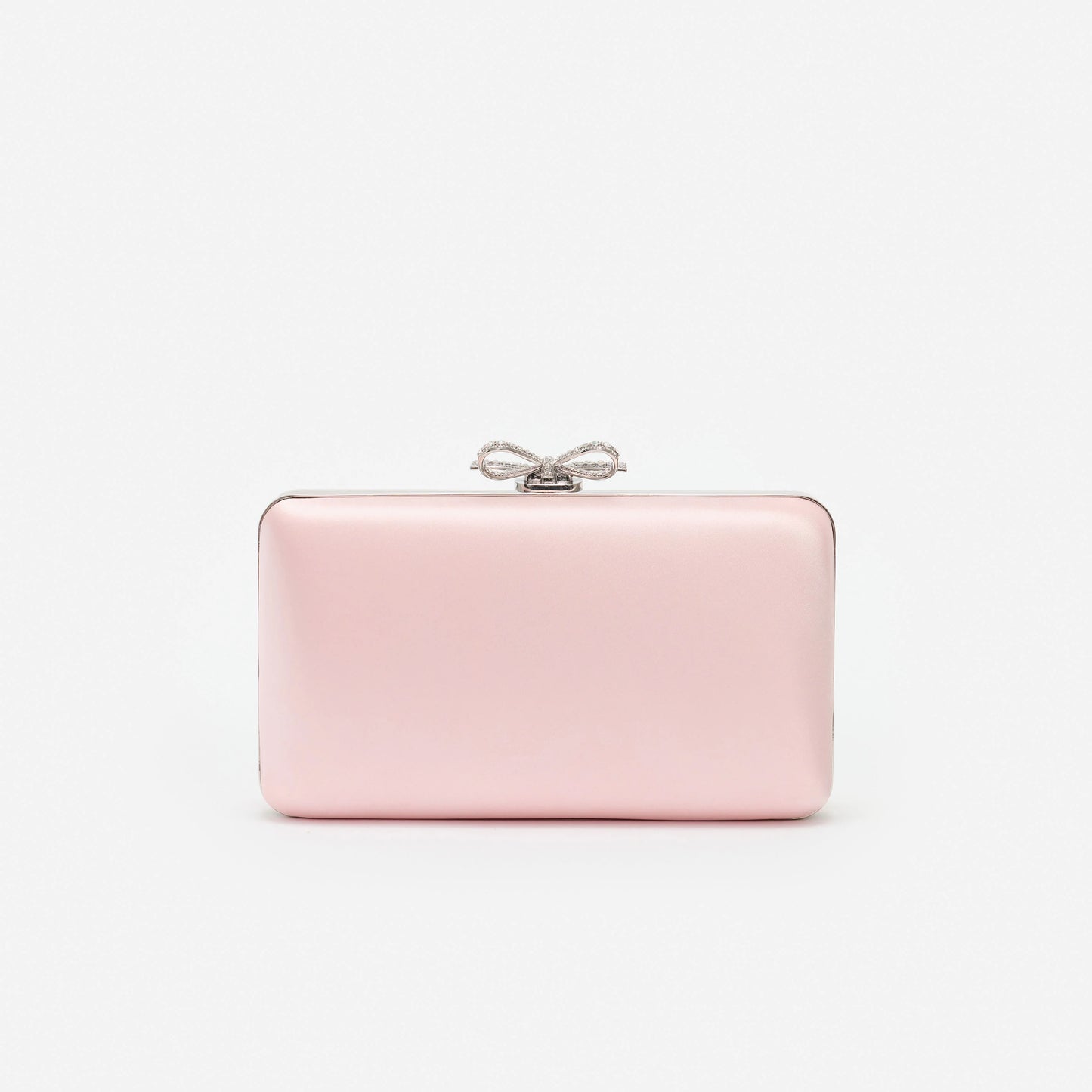 Pink Satin Clutch Bag