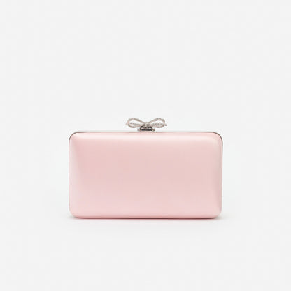 Pink Satin Clutch Bag
