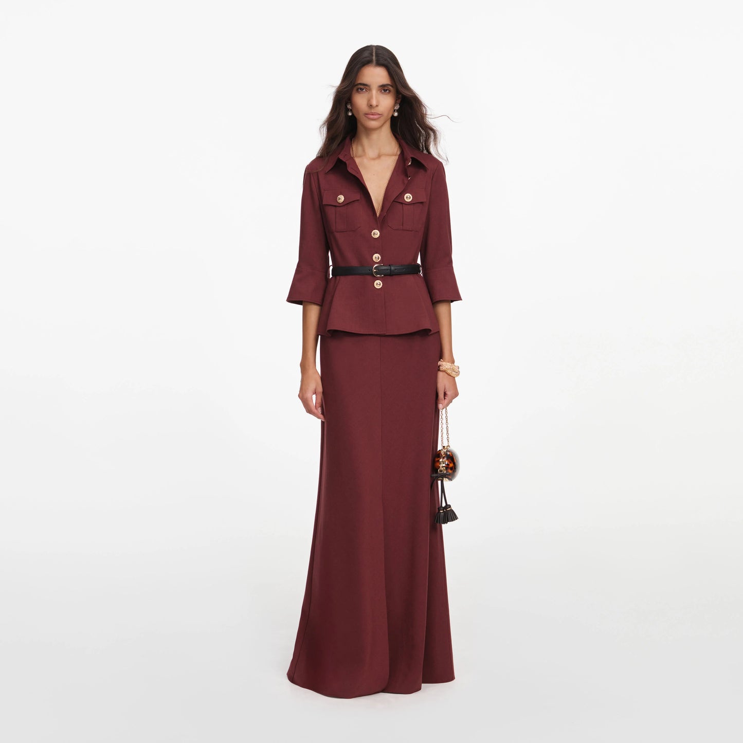 Brown Twill Maxi Dress
