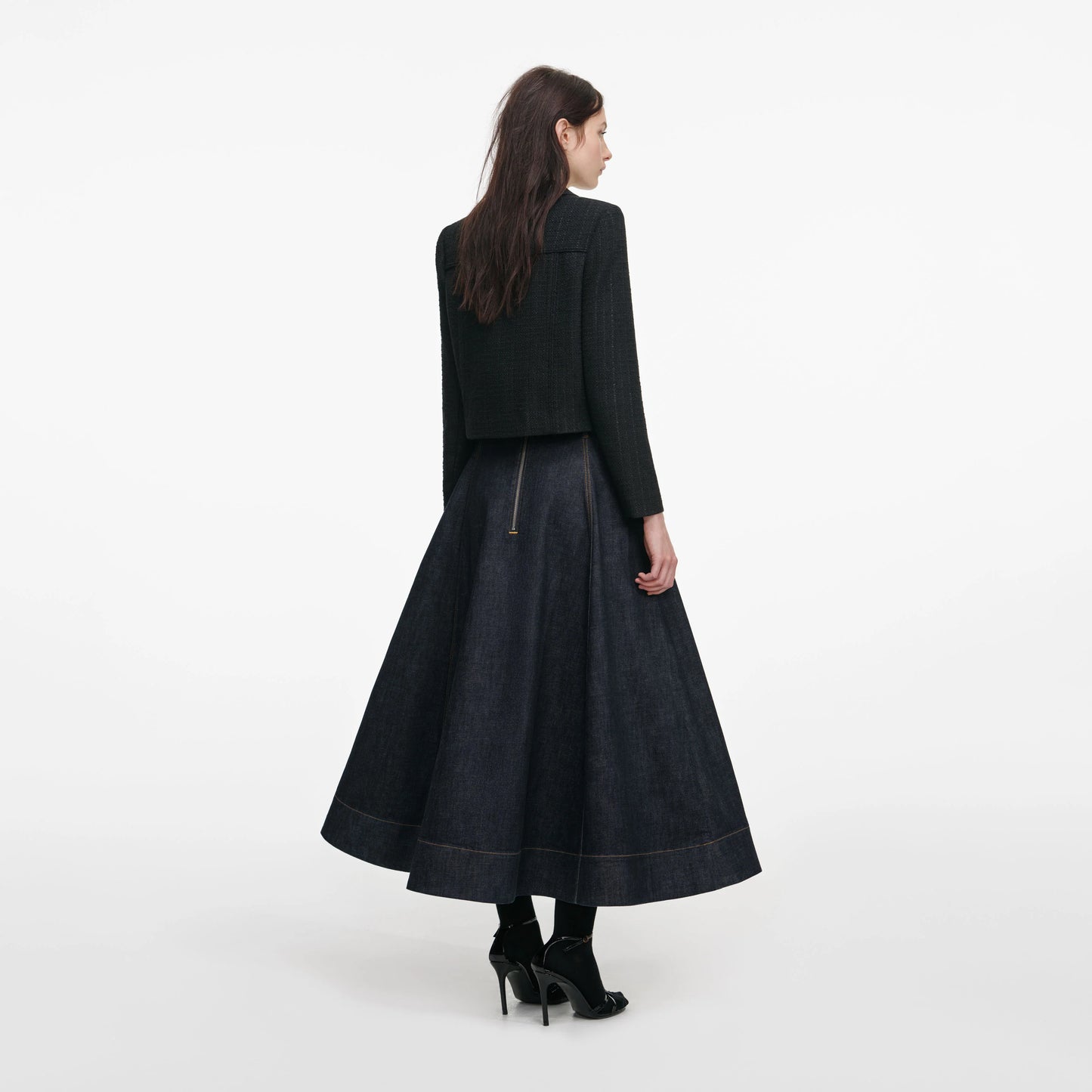 Black Boucle Cropped Jacket