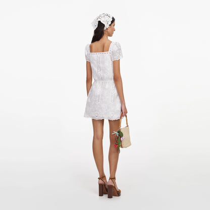 White Ramie Mini Dress