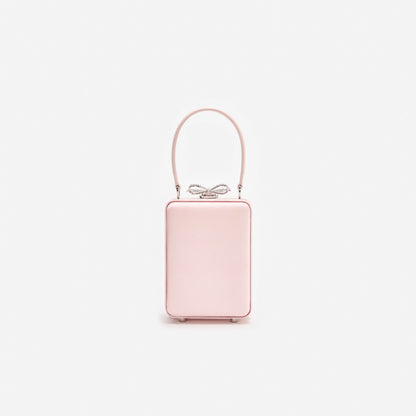 Pink Satin Floral Beaded Micro Bag