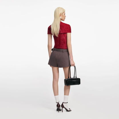 Red Fil Coupe Cut Out Top