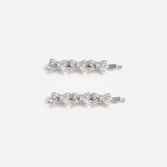 Crystal Bow Hair Slides