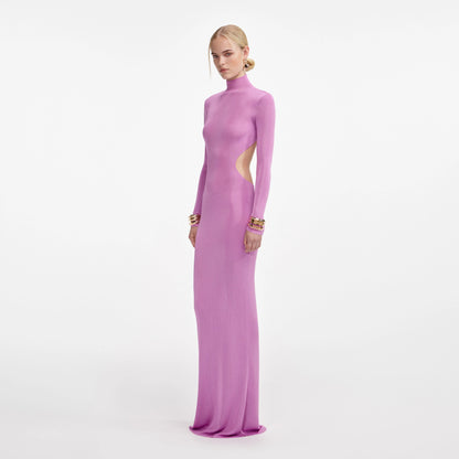 Pink Viscose Knit Maxi Dress