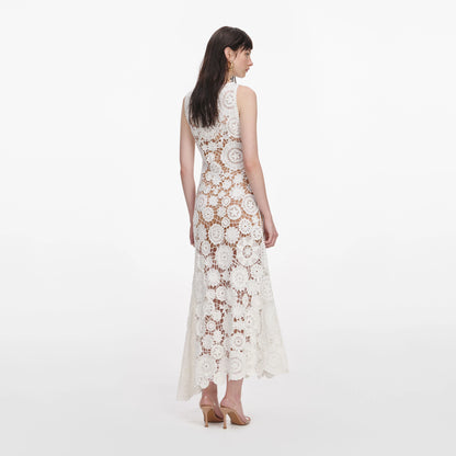 White Crochet Maxi Dress